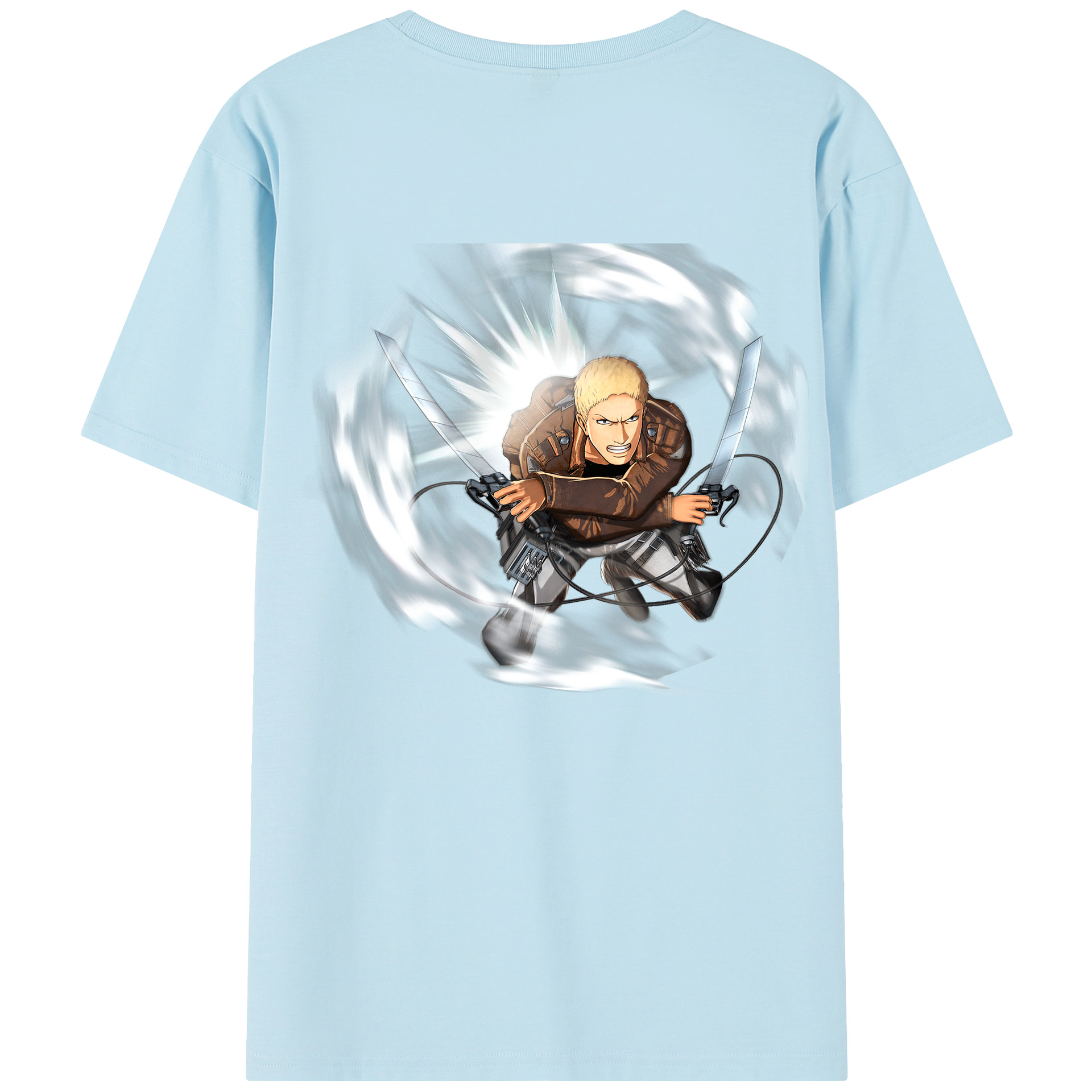 （画像用） 進撃の巨人 ライナー・ブラウン Attack on Titan Reiner Braun 綿100％半袖Tシャツ（背面プリント）
